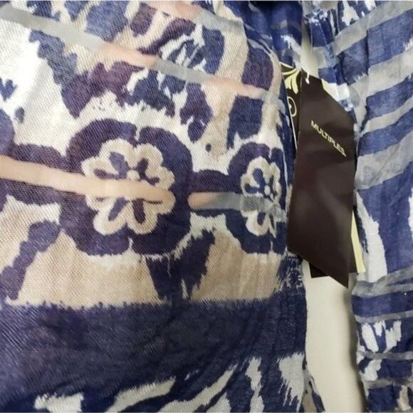 Multiples blue floral open front cardigan size Small - Picture 6 of 8